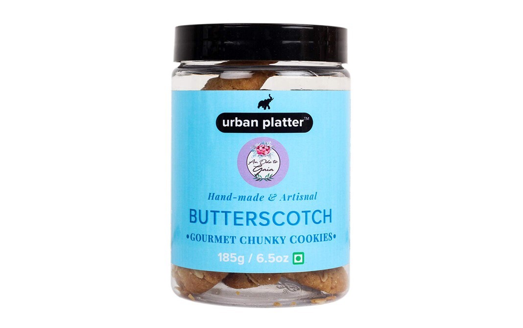 Urban Platter Butterscotch Gourmet Chunky Cookies   Plastic Jar  185 grams